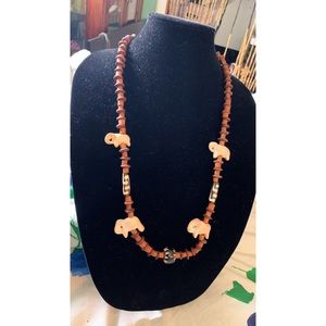 Stone Elephant Tribal Necklace